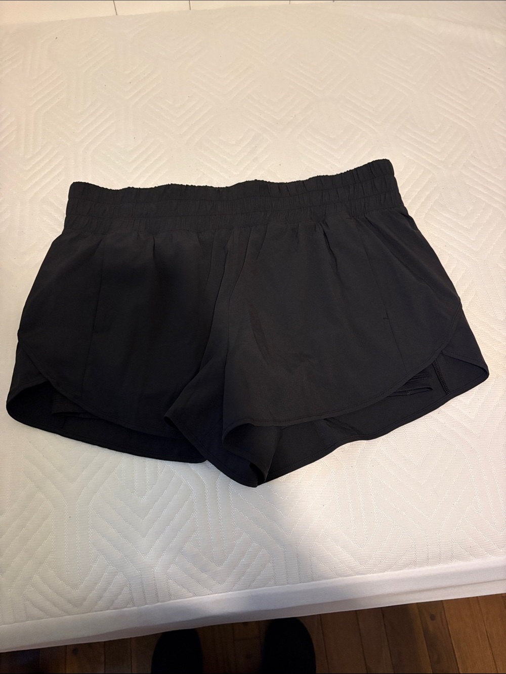 Avia Black Women's Running Shorts with Overlap Hem